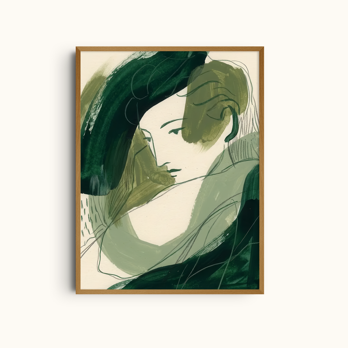 Green Embrace | Abstract Watercolor Art Print