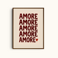 Amore, Amore, Amore | Typographic Wall Art Print