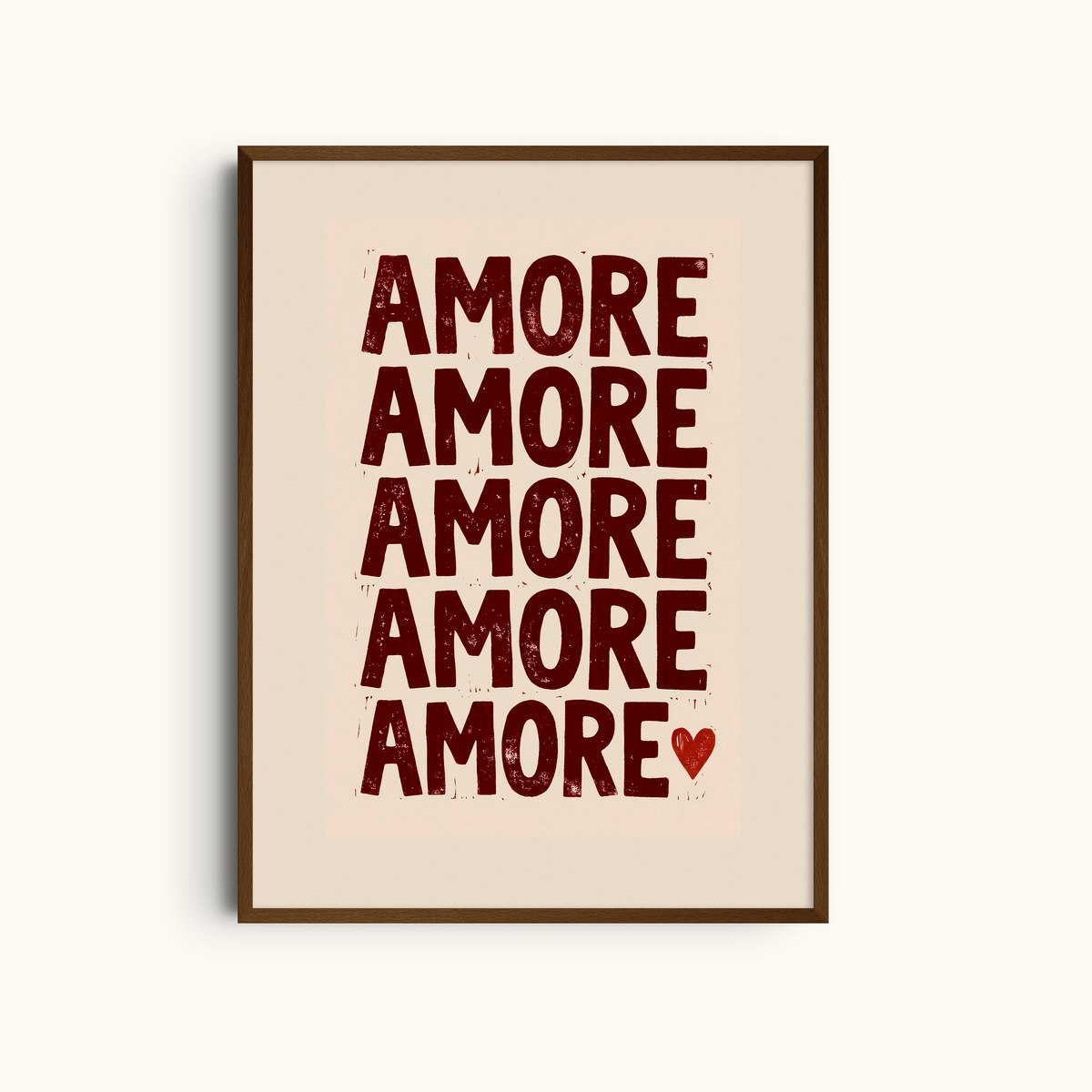 Amore, Amore, Amore | Typographic Wall Art Print