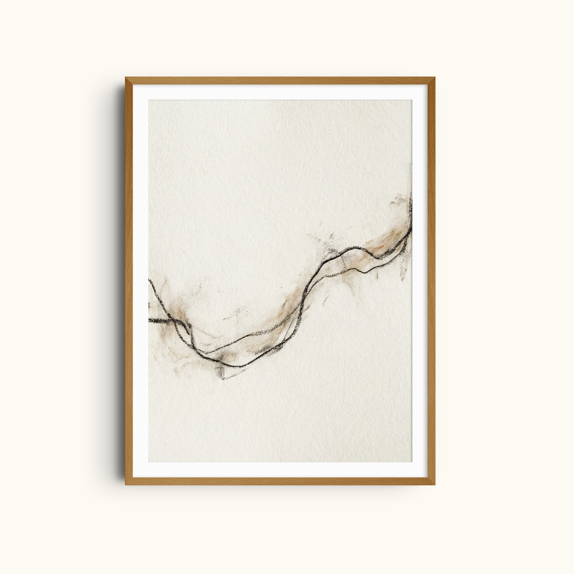 Charcoal Path | Minimalist Linework Print Art