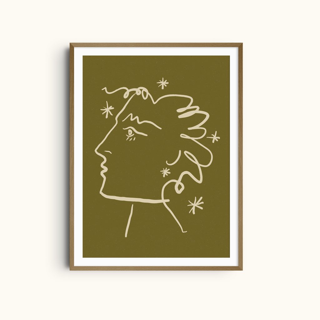 Celestial Muse | Woman Face Art Print