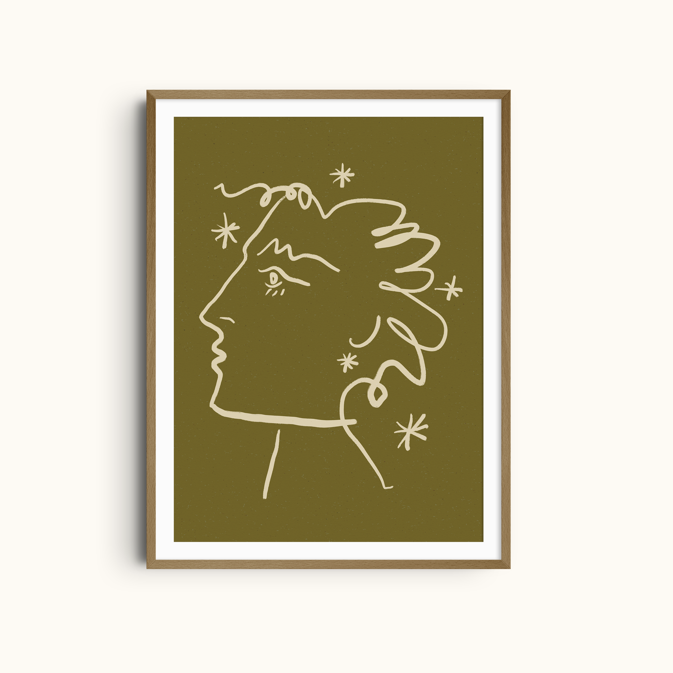 Celestial Muse | Woman Face Art Print