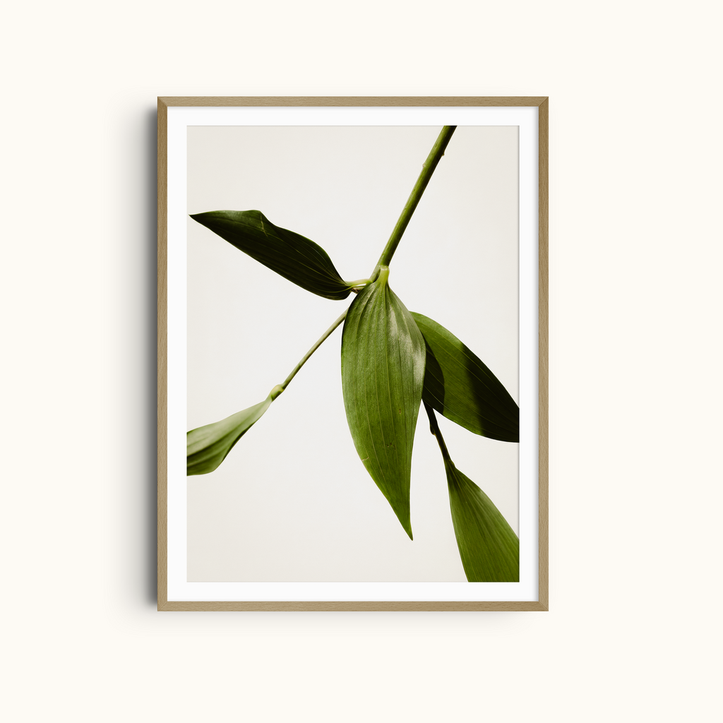 Pure Green | Green Leaf Print Minimalist Botanical Wall Art