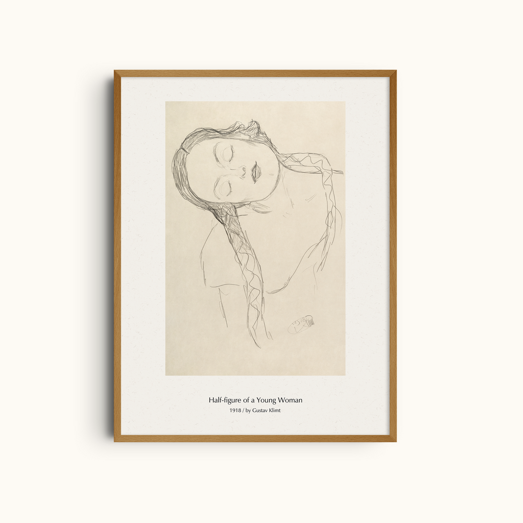 Half-Figure of a Young Woman by Gustav Klimt | Fine Art Print