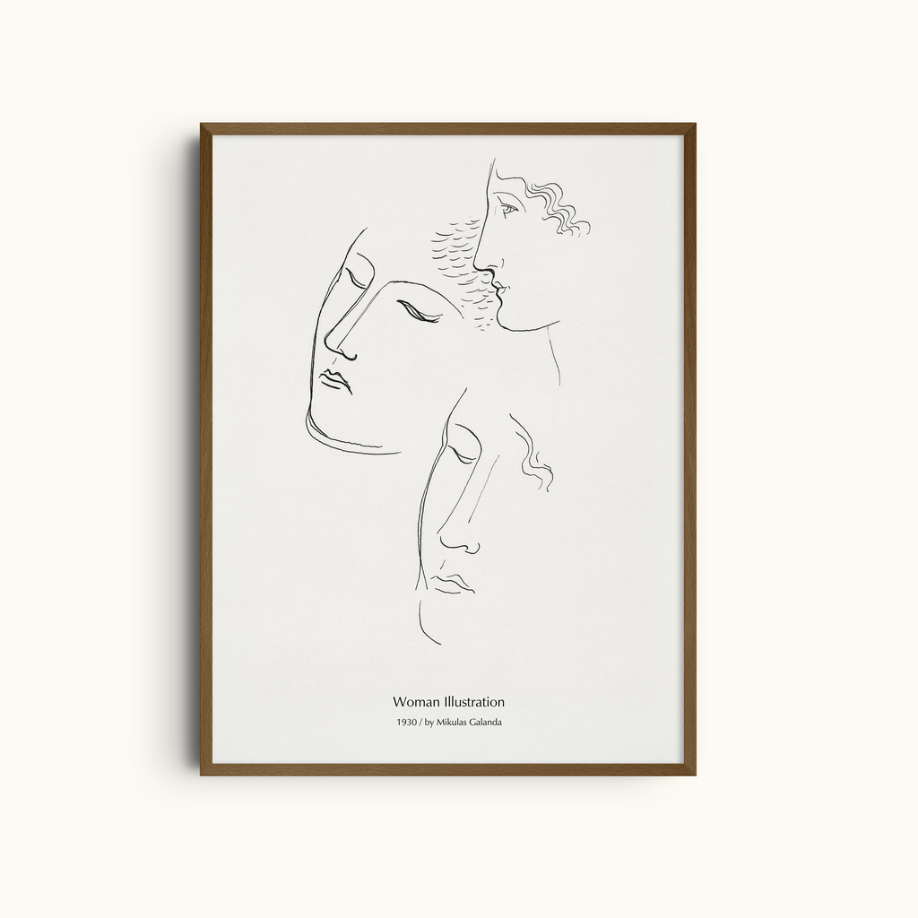 Woman Illustration | Line Art Print Minimalist Modernist Portrait