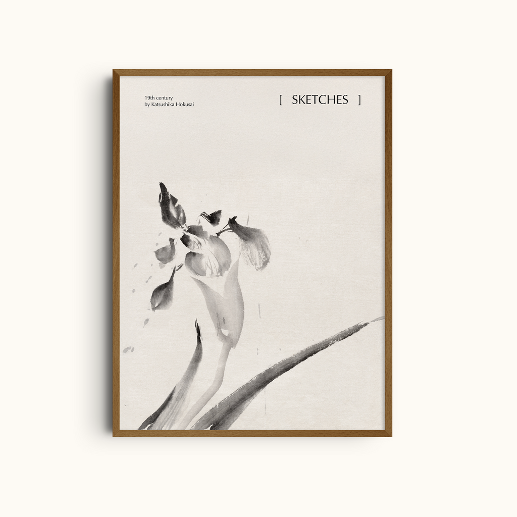 Flower Sketch | Japanese Ukiyo-e Study Art Print