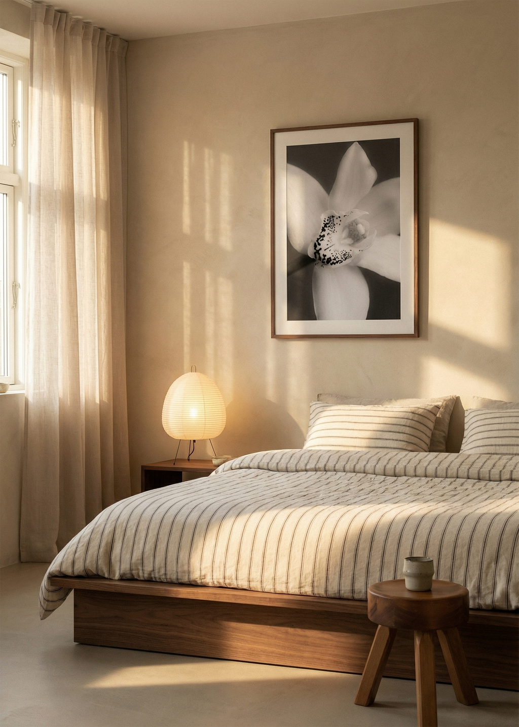 Soft Focus | Monochrome Minimalist Orchid Print