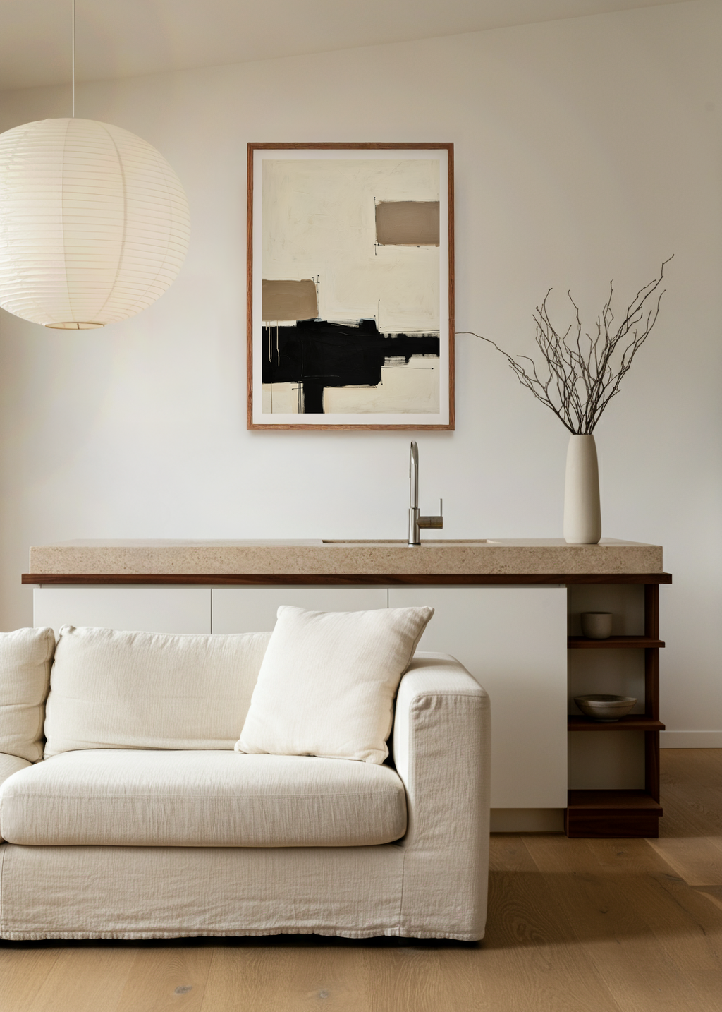Neutral Geometry | Abstract Art Print