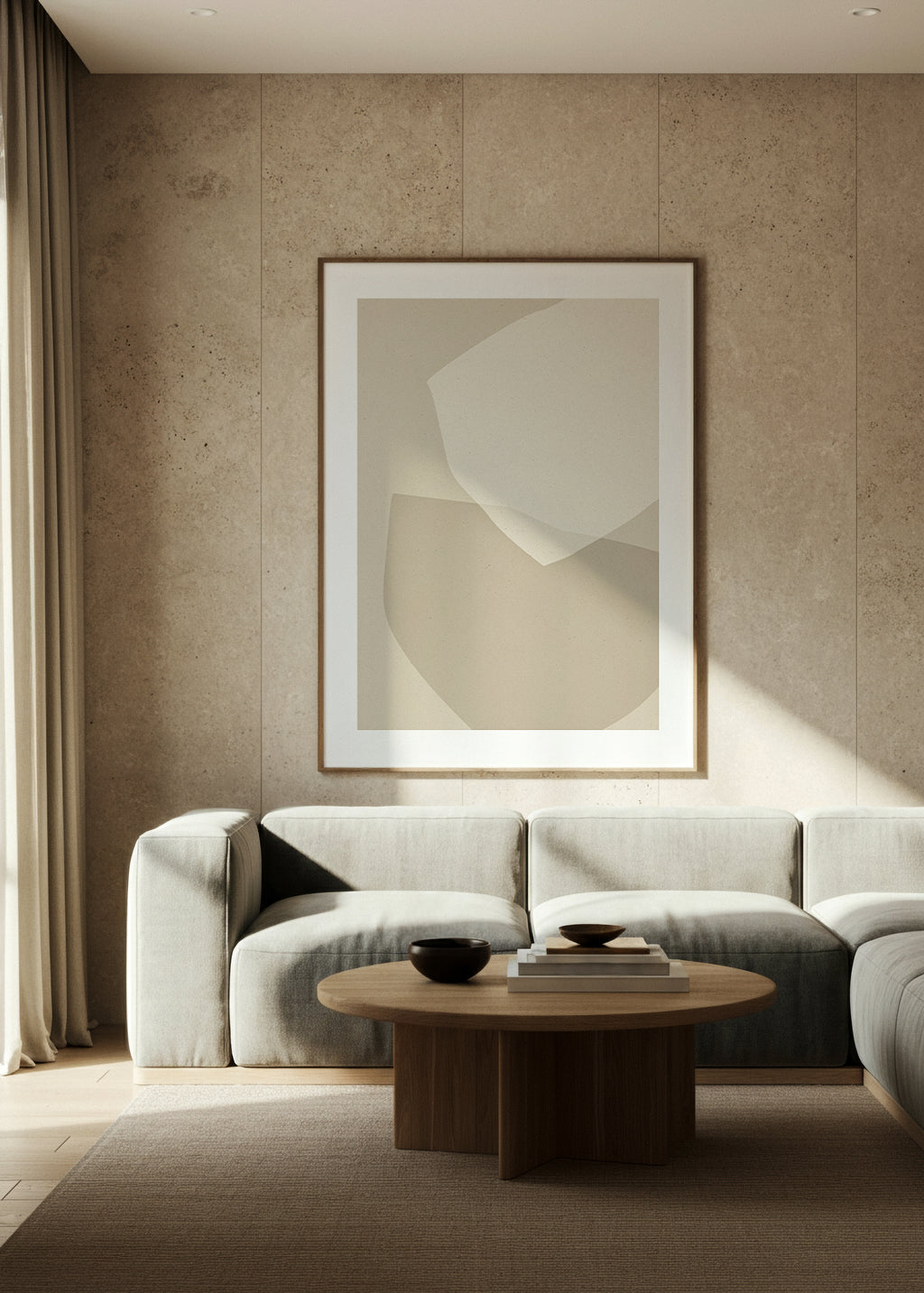 Muted Composition | Beige Blocks Art