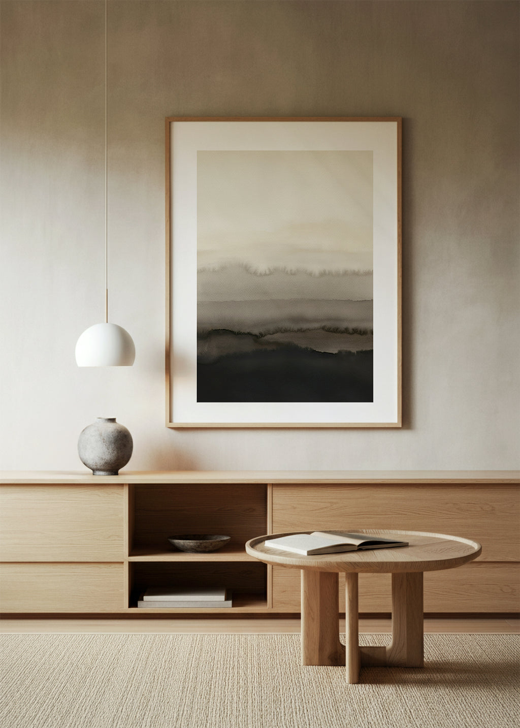 Muted Landscape | Gradient Watercolor Art